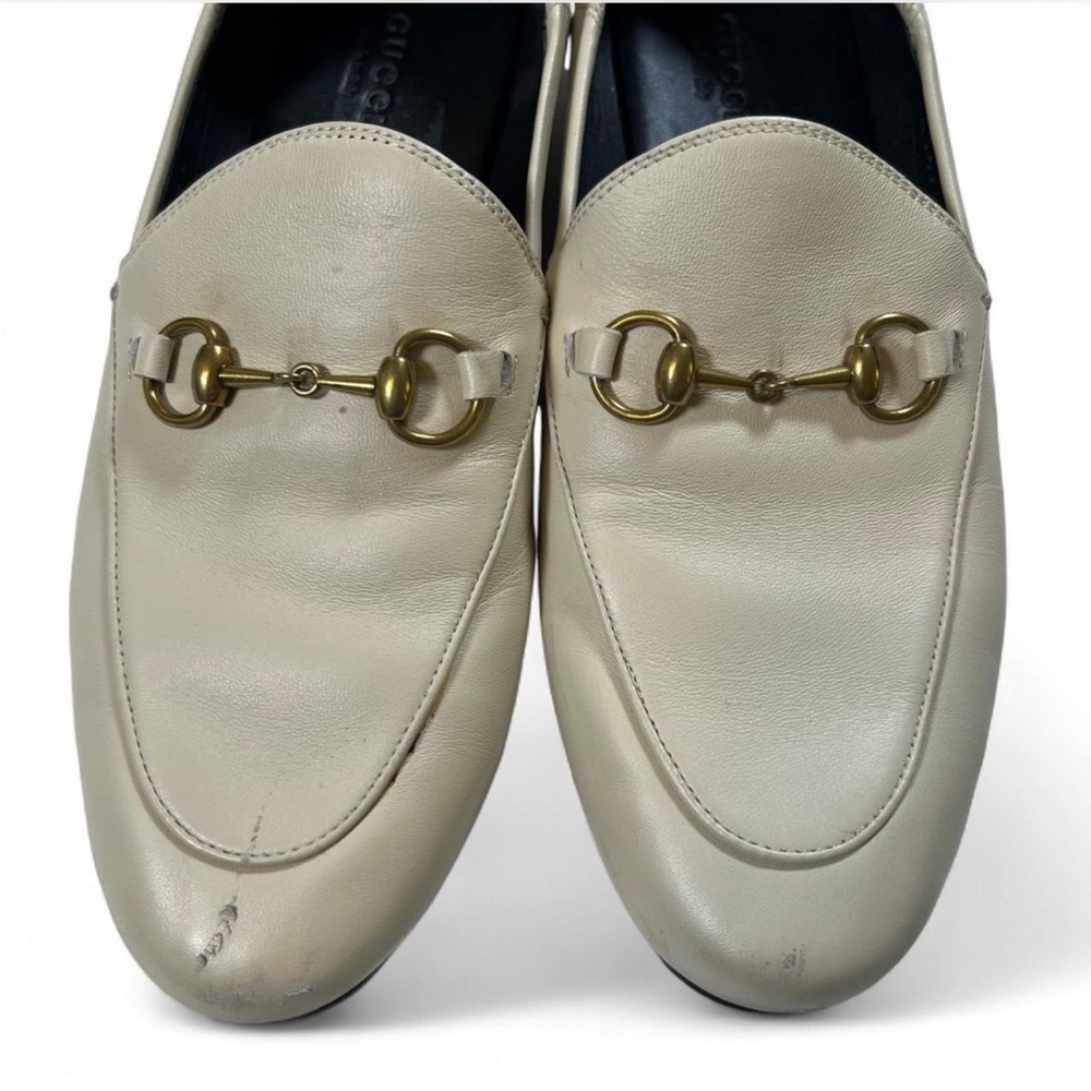 Gucci Brixton Collapsible Mystic White Horsebit Slipper Flat Loafer EU 37.5 - Picture 8 of 8
